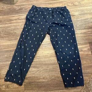 Polo Ralph Lauren Pajama Pants All Over Pony Logo Button Fly Pockets Loungewear